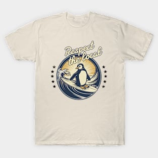 Hawaiian Culture Surfer Gifts - Surfing Penguin T-Shirt